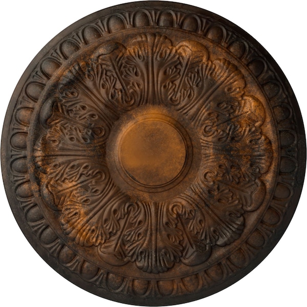 Ekena Millwork Colton Ceiling Medallion (Fits Canopies up to 4 3/4"), Hand-Painted Rust, 15 3/4"OD x 1 1/2"P CM15CNRUS - main